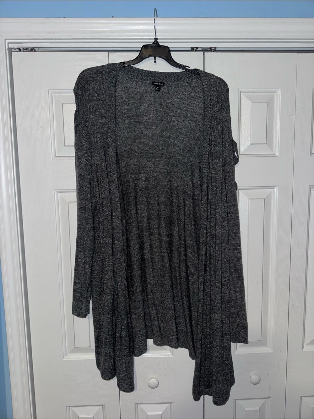 torrid Charcoal Gray Open-Front Knit Cardigan